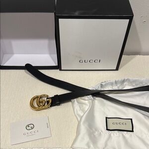 Gucci Black and Gold Women's Belt